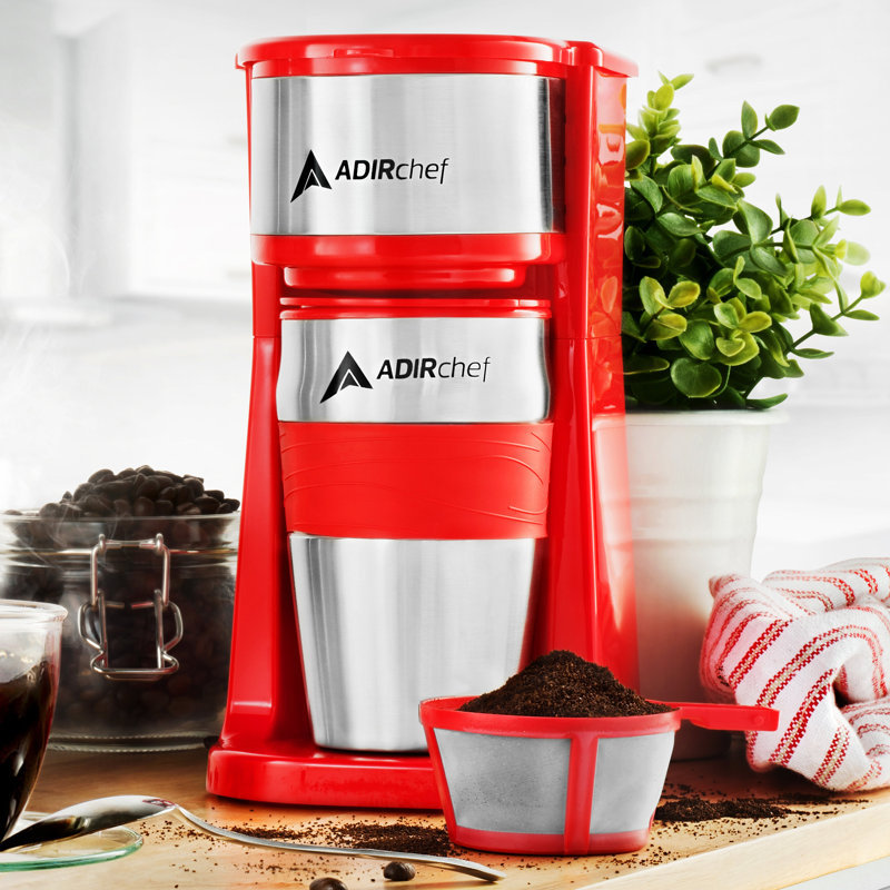 ADI800-01-RR AdirChef Grab and Go Personal Coffee Maker with 15 oz. Travel Mug