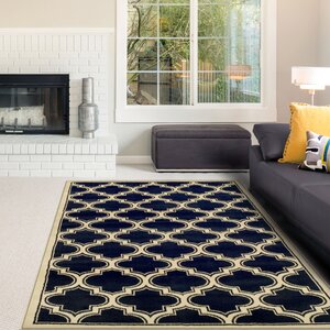 Stroudsburg Trellis Navy Blue Area Rug