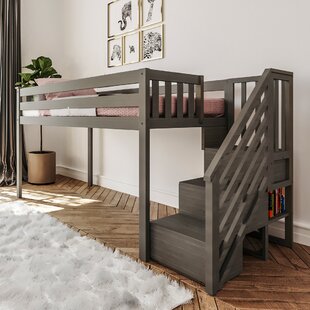 twin loft bed stairs