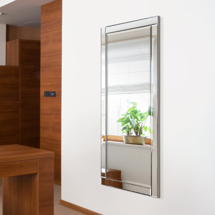 House of Hampton® Modern Beveled Rectangle Wall Mirror ...