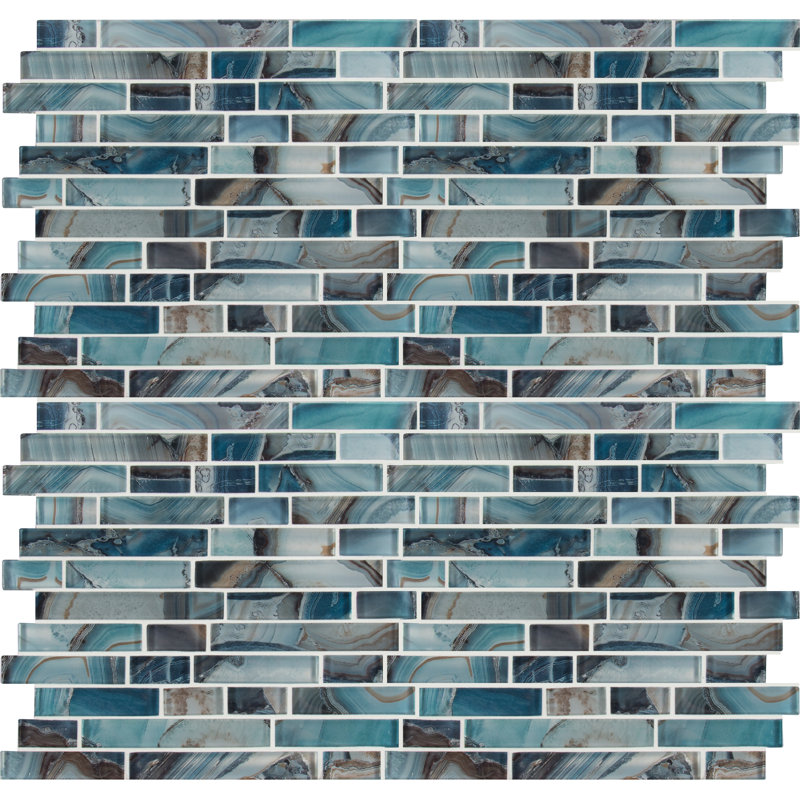 Msi Night Sky Interlocking Gl Mosaic Tile In Blue Reviews Wayfair Msi Night Sky Interlocking Gl Mosaic