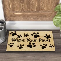 Pets Coir Doormat Indoor Outdoor Door Mat 40x60cm Cats Dogs Paw Prints