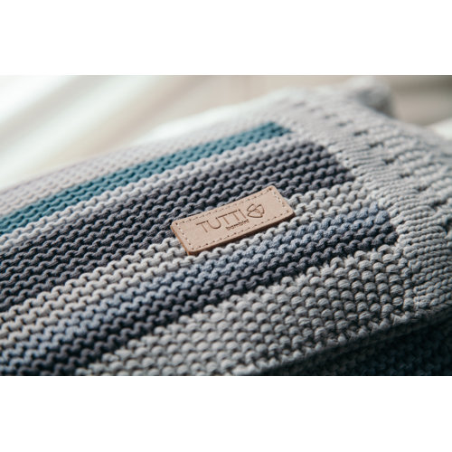 Mantita bebé de punto CoZee 100% algodón Tutti Bambini Putty Stripes