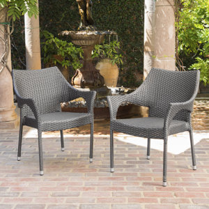 Danna Outdoor Wicker Patio Chair (Set of 2)
