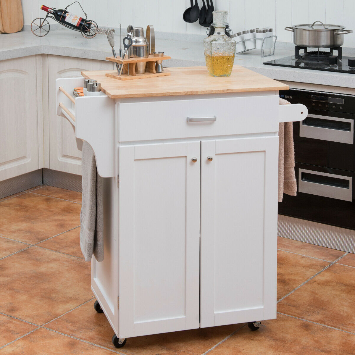 Gracie Oaks Damascus Rolling Kitchen Cart Wayfair Ca Damascus Rolling Kitchen Cart