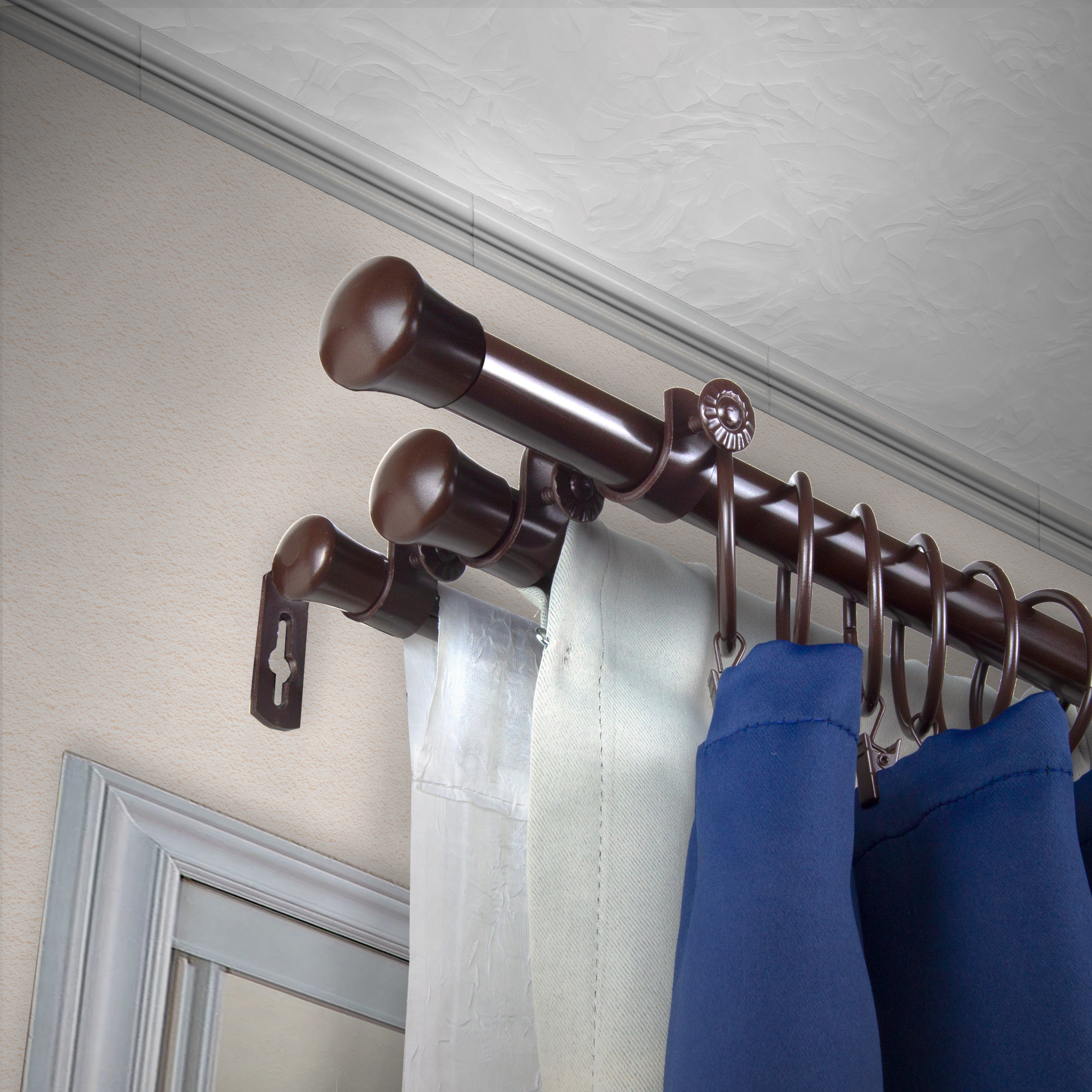 Charlton Home Oriole Standard Triple Curtain Rod Set Wayfair