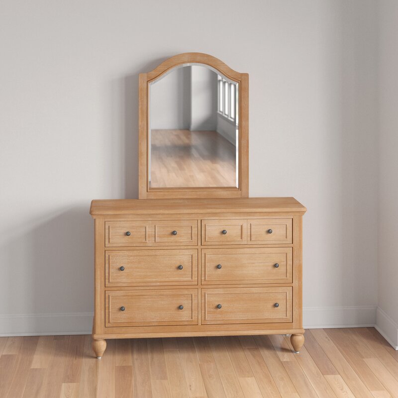 Three Posts Romford 6 Drawer Double Dresser With Mirror Wayfair