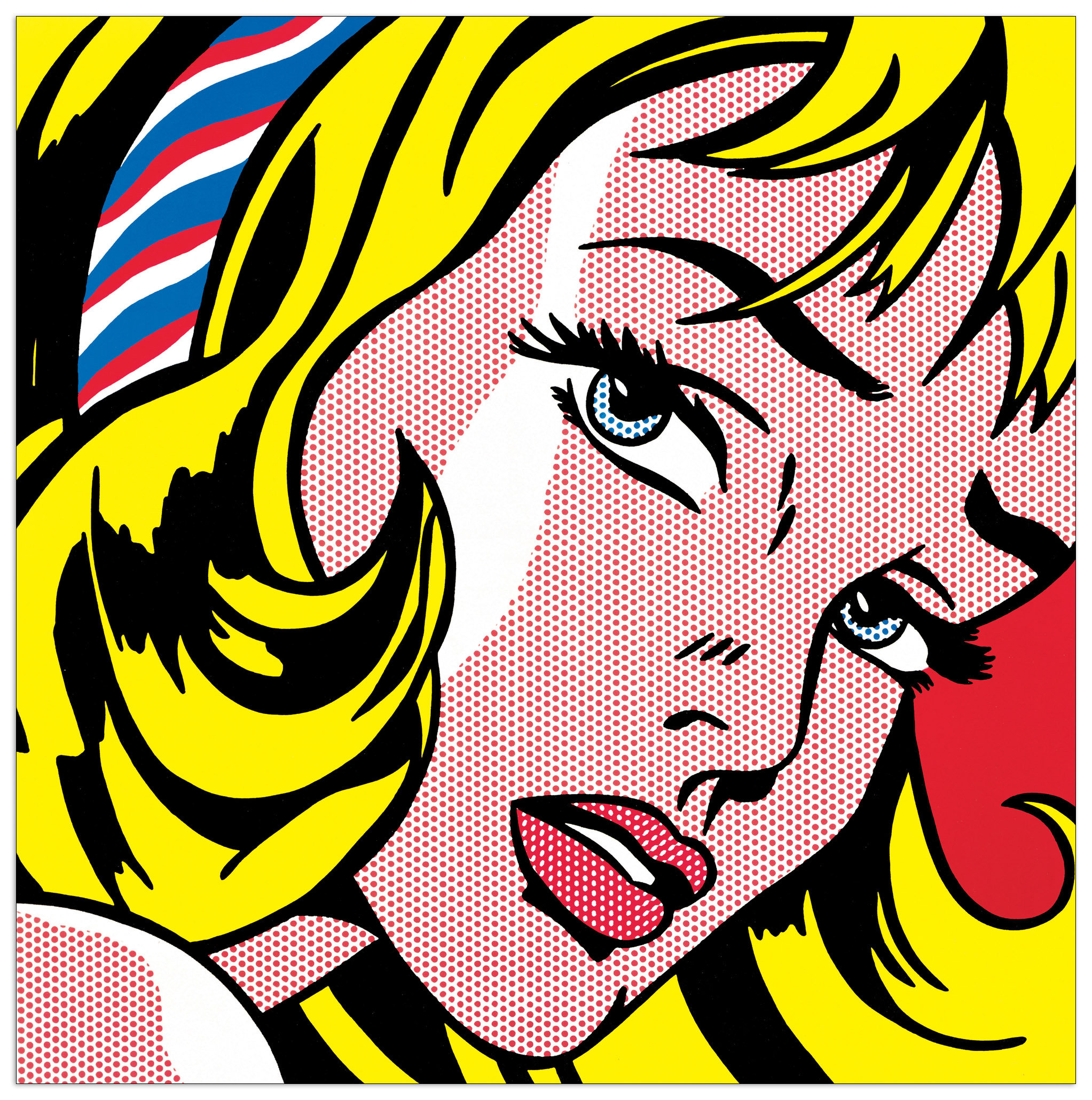 East Urban Home 'Girl with Hair Ribbon, 1965' by Lichtenstein ...