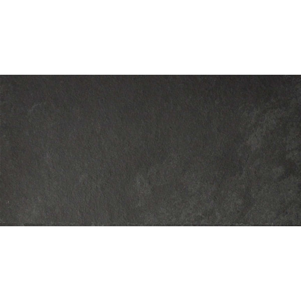 Black Bliss 6 x 12 Slate Field Tile in Black by The Bella Collection
