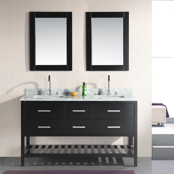 Middletown 61 Double Bathroom Vanity Set with Mirror by Andover Mills