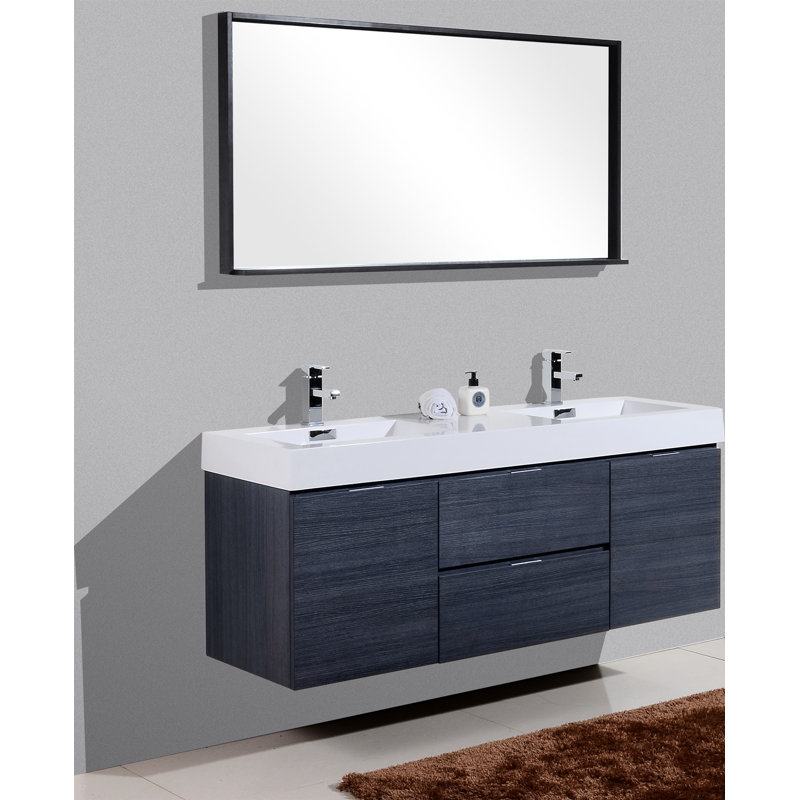 Tenafly 59 Wall Mounted Double Bathroom Vanity Set Allmodern Tenafly 59 Wall Mounted Double Bathroom Vanity Set