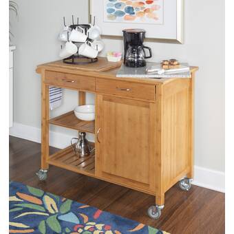 Rafferty Kitchen Cart With Granite Top Reviews Birch Lane