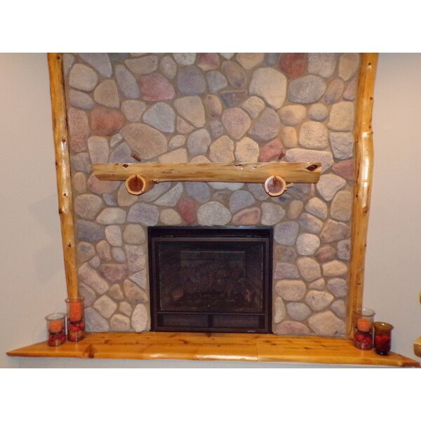 Fireplace Shelf Mantel In , With Support Logs By North Shore Log Company