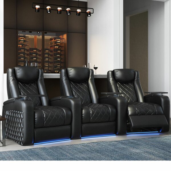 Azure HR Series Curved Home Theater Recliner (Row Of 3) By Red Barrel Studio