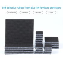 Beige Furniture Pads Ankier 154 Pieces Premium Self Adhesive Felt Pads for Furniture with 64 Clear Rubber Pads for Your Hardwood & Laminate Flooring