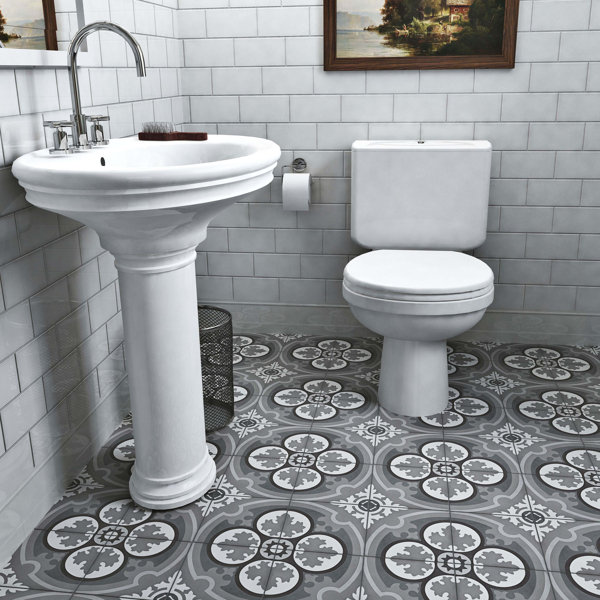 Cemento Queen Mary Storm 7.88 X 7.88 Cement Field Tile in Gray/White by EliteTile