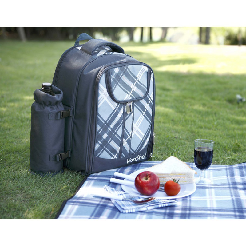 VonShef 4 Person Picnic Backpack with Cooler Compartment & Reviews