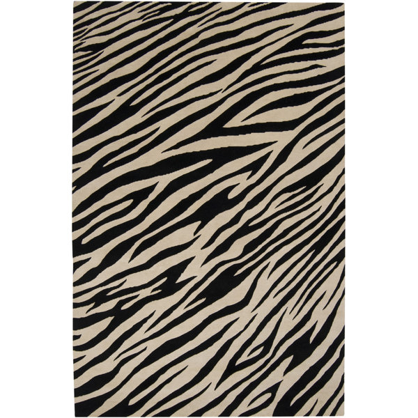 Strickland Ivory/Black Area Rug by World Menagerie