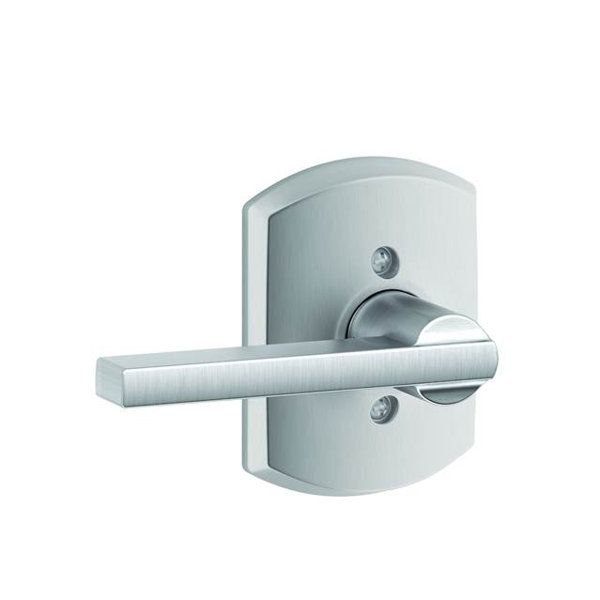 Interior Handleset Latitude Lever and Interior Single Cylinder Deadbolt Thumbturn with Greenwich Trim by Schlage