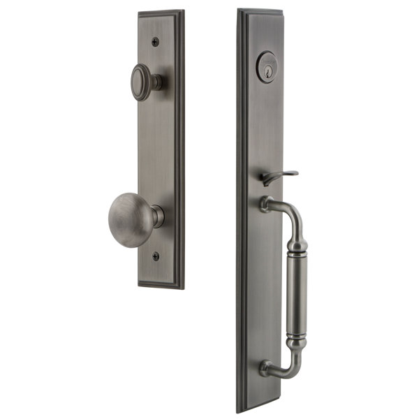 Carré C Grip Single Cylinder Handleset with Fifth Avenue Interior Knob by Grandeur