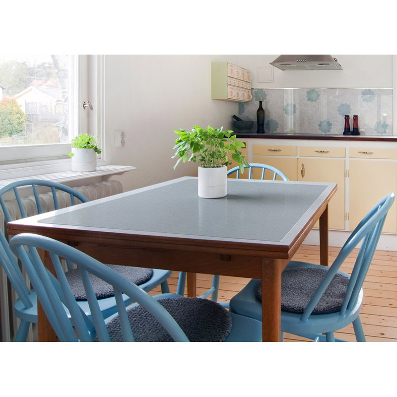 Symple Stuff Hometex Anti Microbial Vinyl Straight Edge Table
