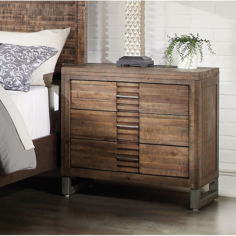 Foundry Select Anadarko 3 Drawer Nightstand In Reclaimed Oak Wayfair