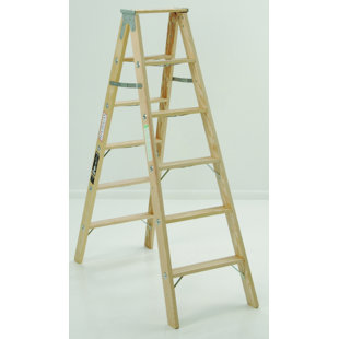 4 13 Ft Wood Step Ladder With 300 Lb Load Capacity 4 13 Ft Wood Step Ladder With 300 Lb Load Capacity