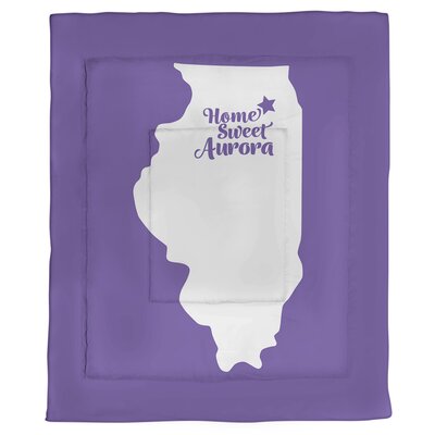 Aurora Illinois Microfiber Comforter East Urban Home Size: Twin XL , Color: Purple
