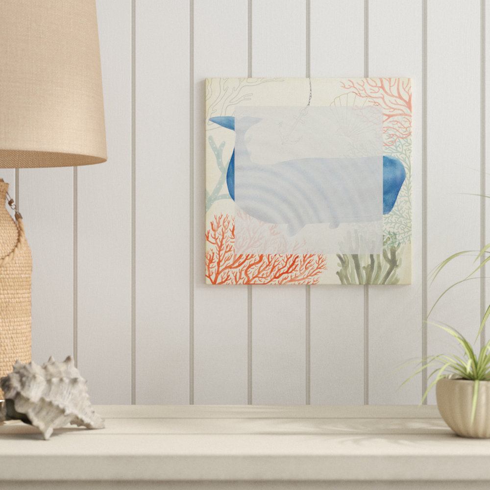 Highland Dunes Anchor Coral And Shells Underwater Whimsical Whale Watercolor Painting Print Wayfair