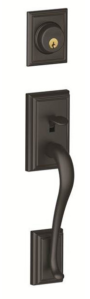 Addison Handleset with Double Cylinder Deadbolt and Accent Lever by Schlage