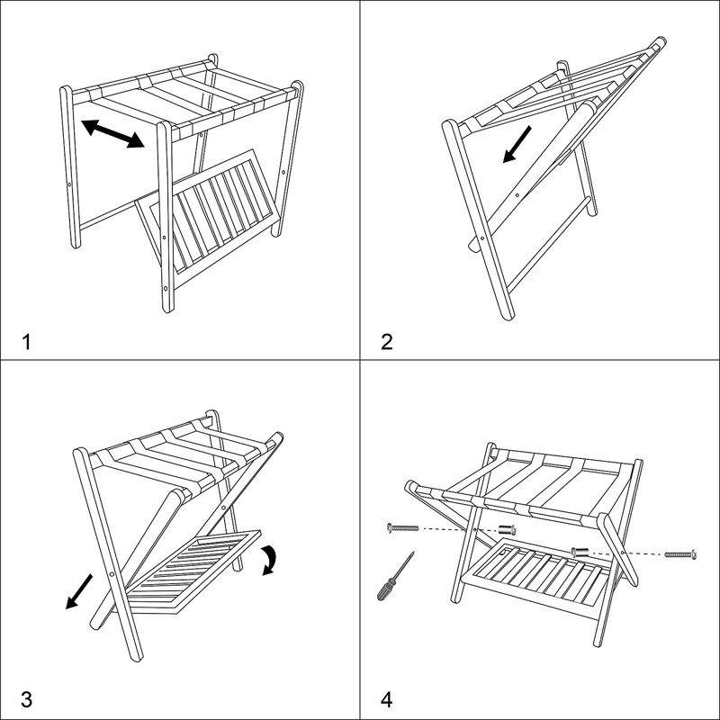 Welland Industries LLC Wood Folding Luggage Rack & Reviews Wayfair