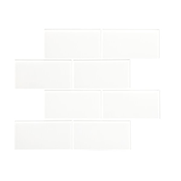 Quality Value Series 3 x 6 Glass Subway Tile in Glossy White by WS Tiles