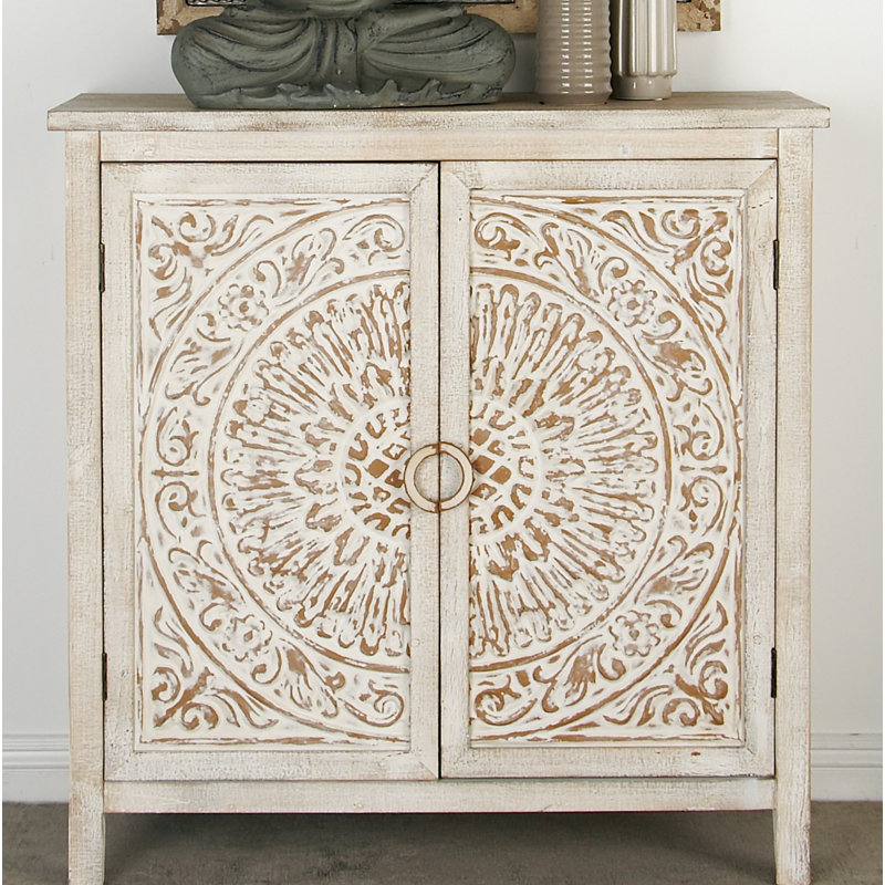 Sydni Traditional Carved Design 2 Door Accent Cabinet Reviews