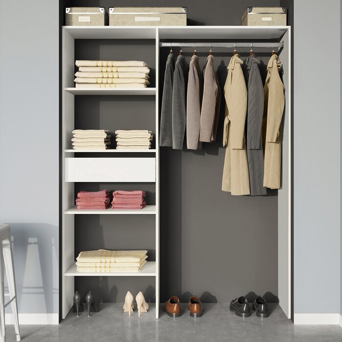 Rebrilliant Maximilian Open 56 5 W Closet System Wayfair Ca