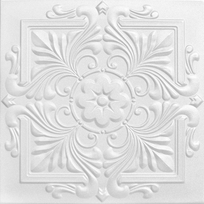 Victorian 1 6 Ft X 1 6 Ft Foam Glue Up Ceiling Tile In Plain White