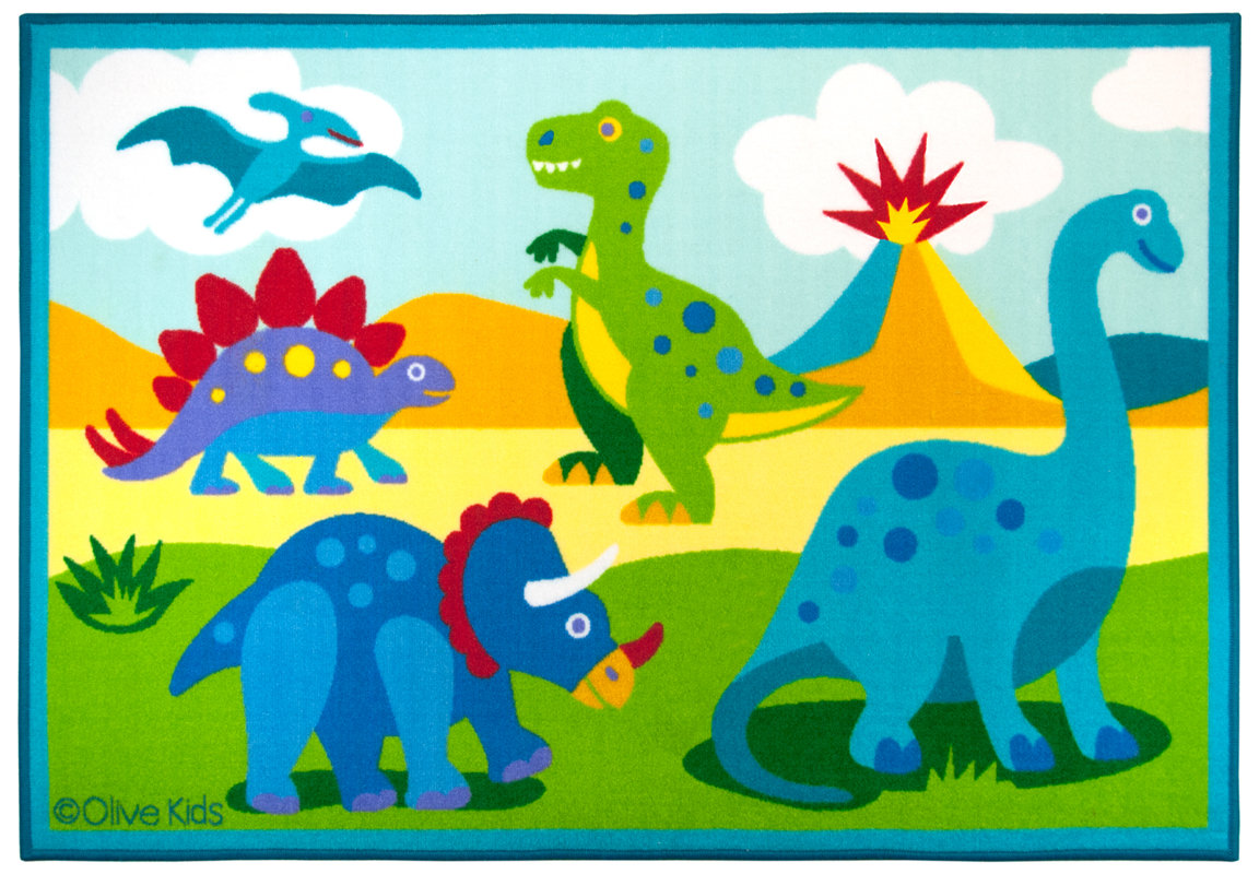 Uncategorized Dinosaur Pictures For Kids wildkin olive kids dinosaur land area rug reviews wayfair rug