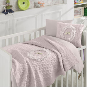 Floral Wool Blended 6 Piece Crib Bedding Set