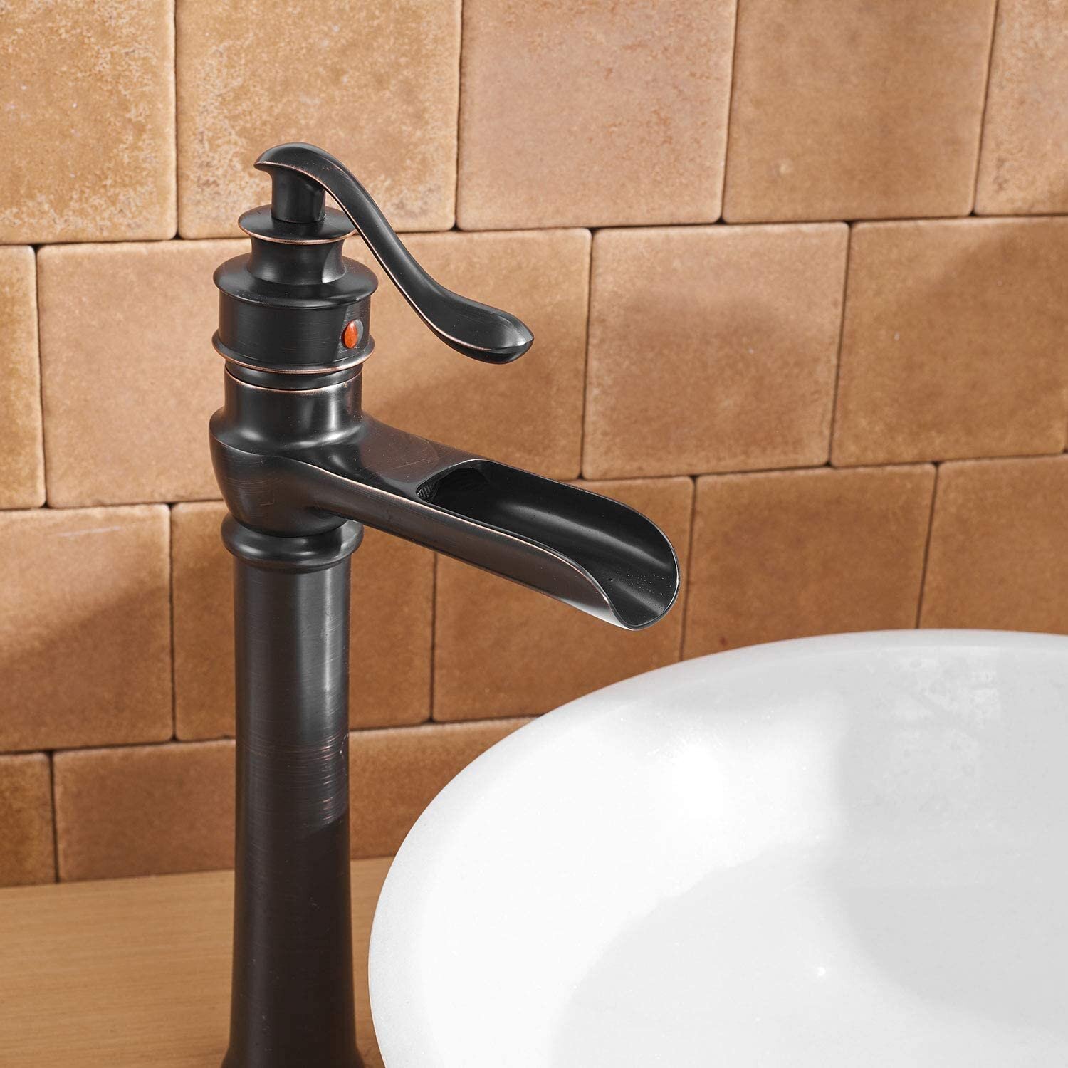 Bathfinesse Vessel Sink Faucet Oil Rubbed Bronze Bathroom Faucet Bath Waterfall Commercial Vanity Single Handle Single Hole Supply Lines Hose Lead Free Deck Mount Wayfair