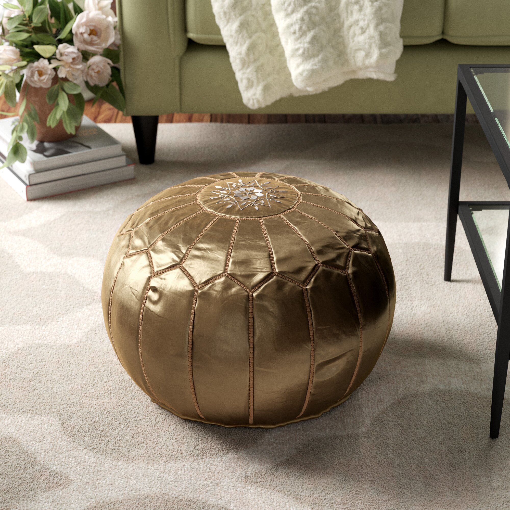 Andreas Leather Pouf