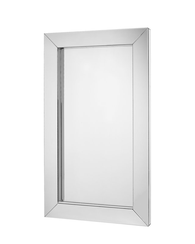 Majestic Mirror Large Modern Rectangular Mirrored Wood Frame Hanging