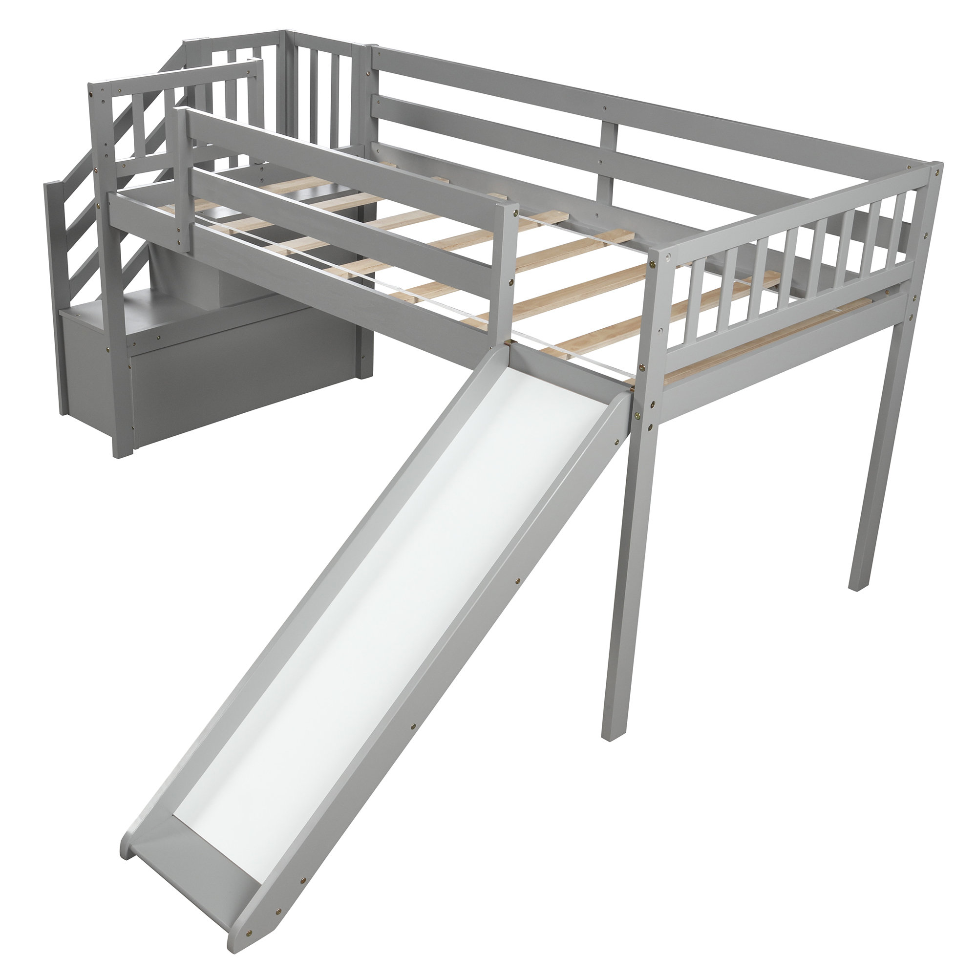 Meister Twin Low Loft Bed With Trundle Wayfair