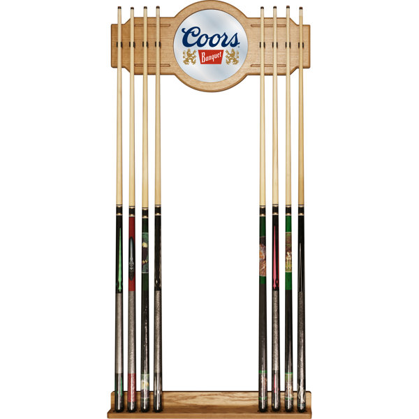 Coors Original Wood and Mirror Wall Cue Rack by Trademark Global