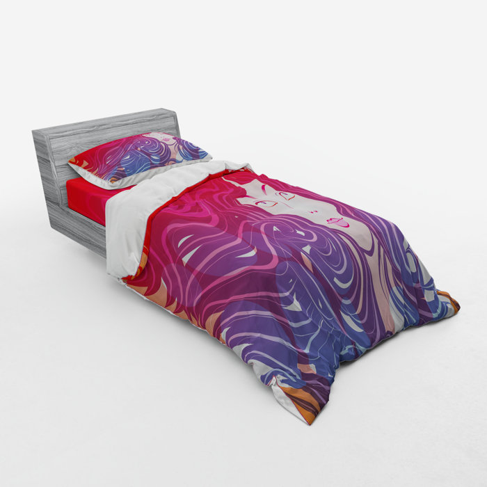 East Urban Home Modern Graphic Little Mermaid Face And Wavy Hair