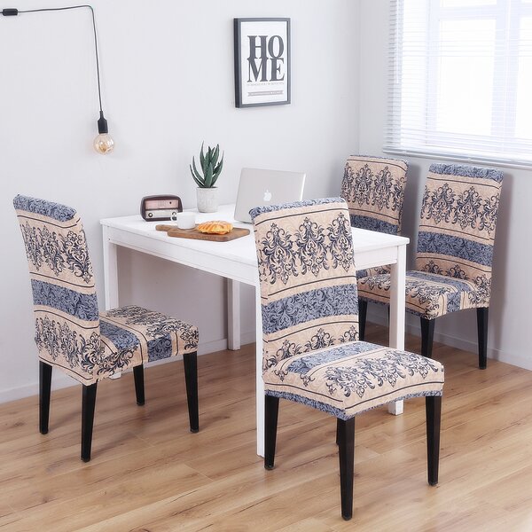 Pattern Soft Elegant Spandex Fabric Stretch Box Cushion Dining Chair Slipcover (Set Of 4) By House Of Hampton