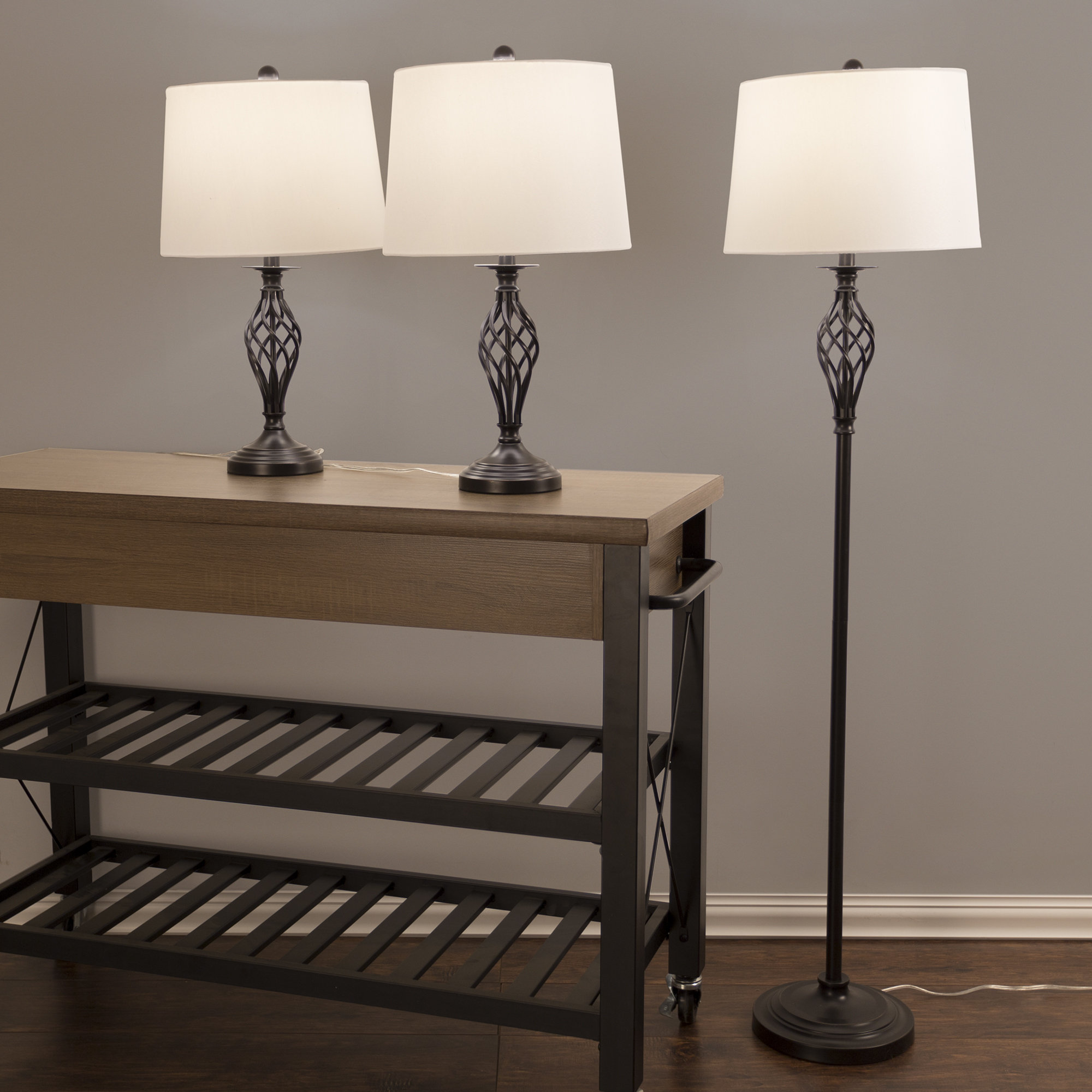 floor lamp and matching table lamp