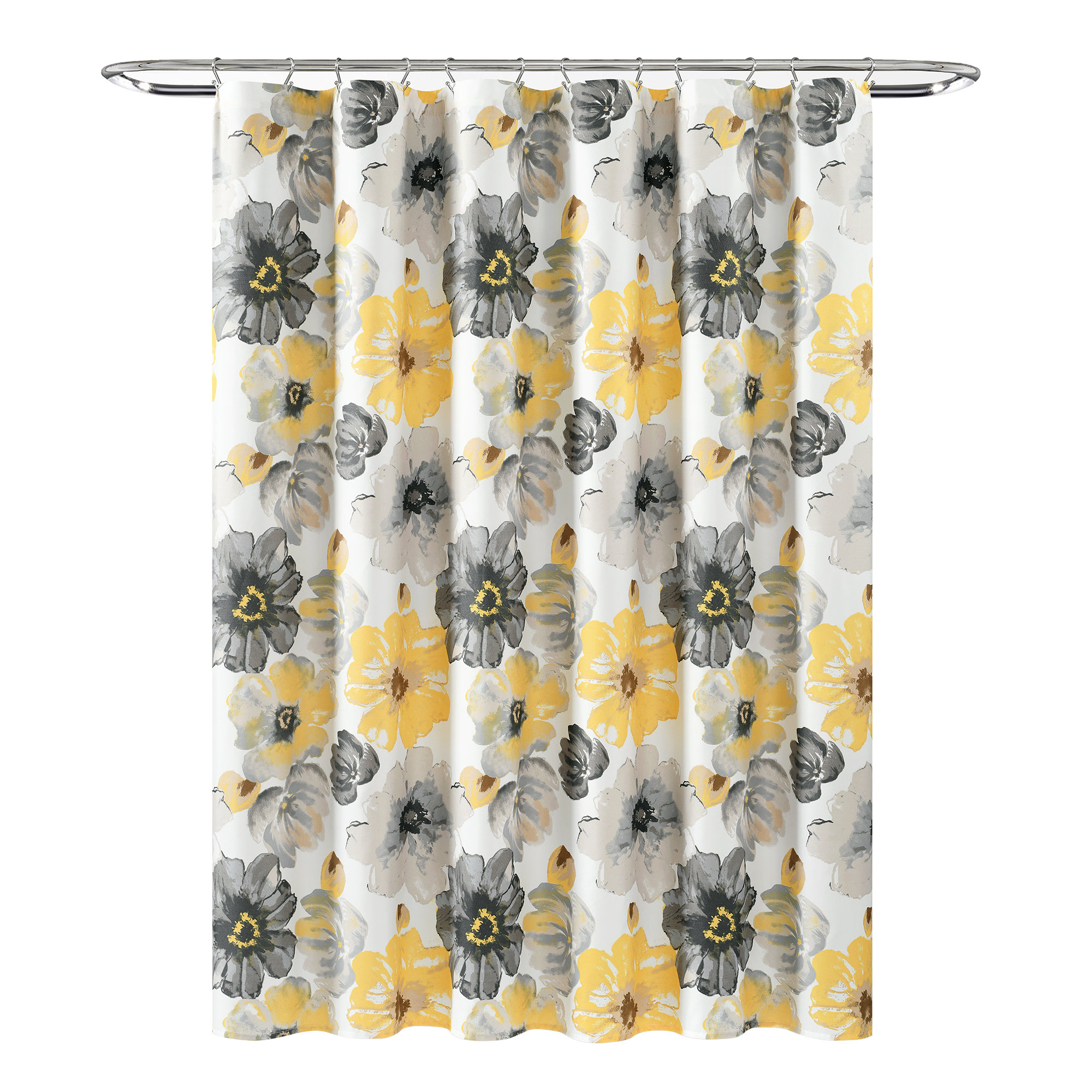 71/"Spring Red Tulip Flowers Tree Branch on White Fence Waterproof Shower Curtain