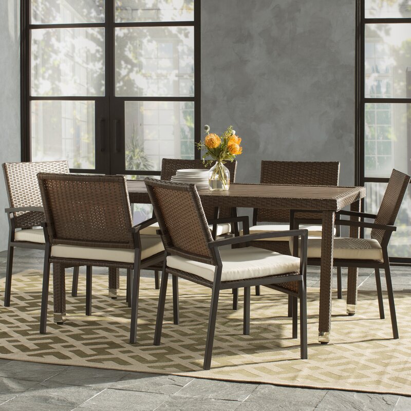 Indus 7 Piece Dining Set with Cushions
