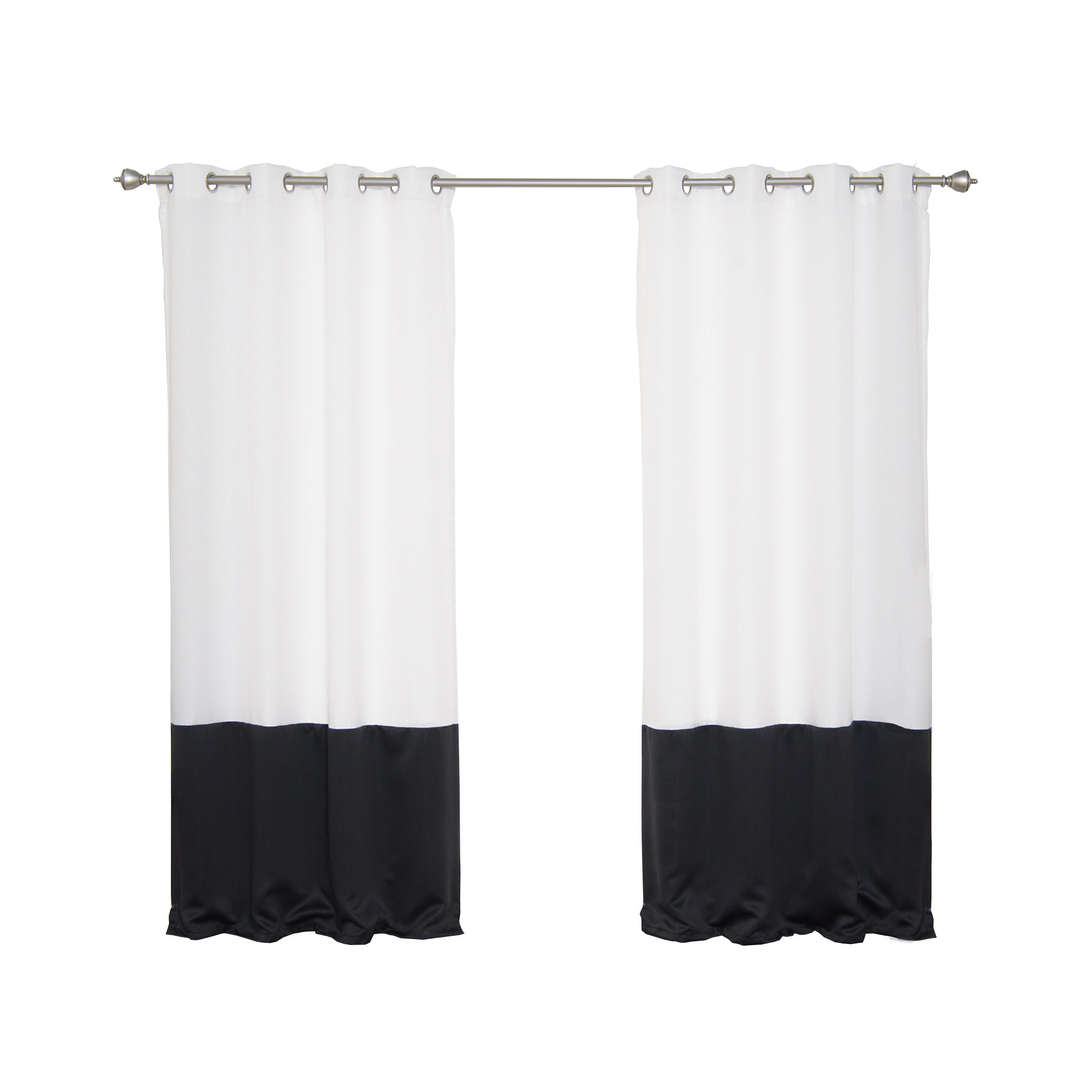 Bayou Breeze Girard Color Block Semi Sheer Grommet Curtain Panels
