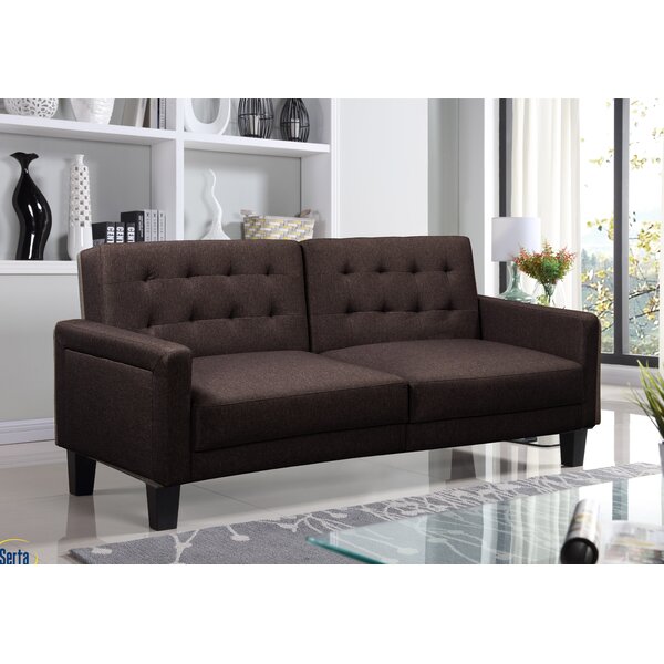 Ollie Double Cushion Back Convertible Sofa By Serta