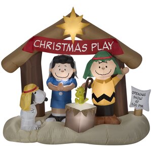 Airblown Peanuts Nativity Scene Inflatable